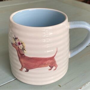 Harvest Green Studio Mug- England / Floral Dachshund Ceramic